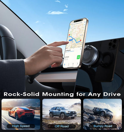 Strong Magnetic Car Phone Holder for MagSafe, Ultra Vacuum Suction Cup Phone Mount 360° Cell Phone Holders for Your Car Accessories for iPhone 16 15 14 13 12 Android